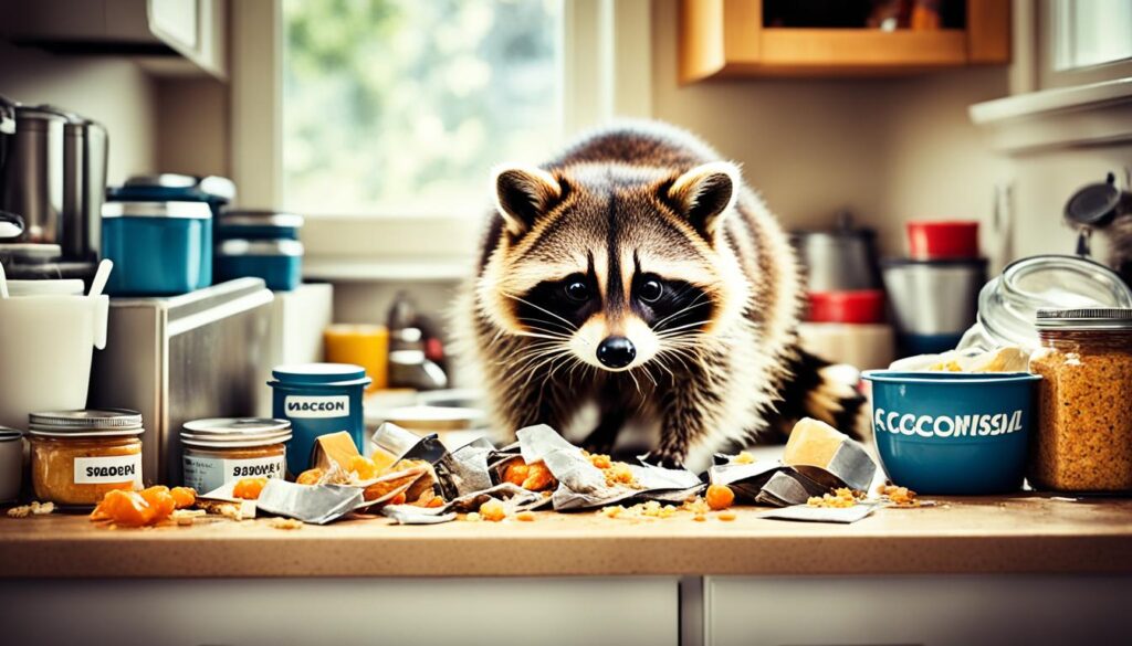 raccoon in a house