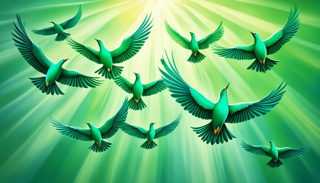 green birds in dreams meaning